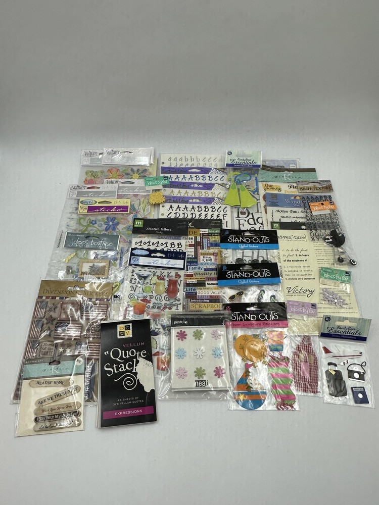 DCWV Jolee’s Sandylion Sticko Scrapbook Stickers Quote’s Letters Vellum Nice Lot