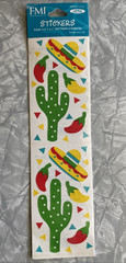 Vintage NOS Frances Meyer FMI Southwest Stickers Cactus 2 Sheet Scrapbook