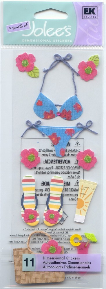 Vintage Touch of Jolee’s TROPICAL BIKINI Beach Theme 64491 FAST FREE ship!