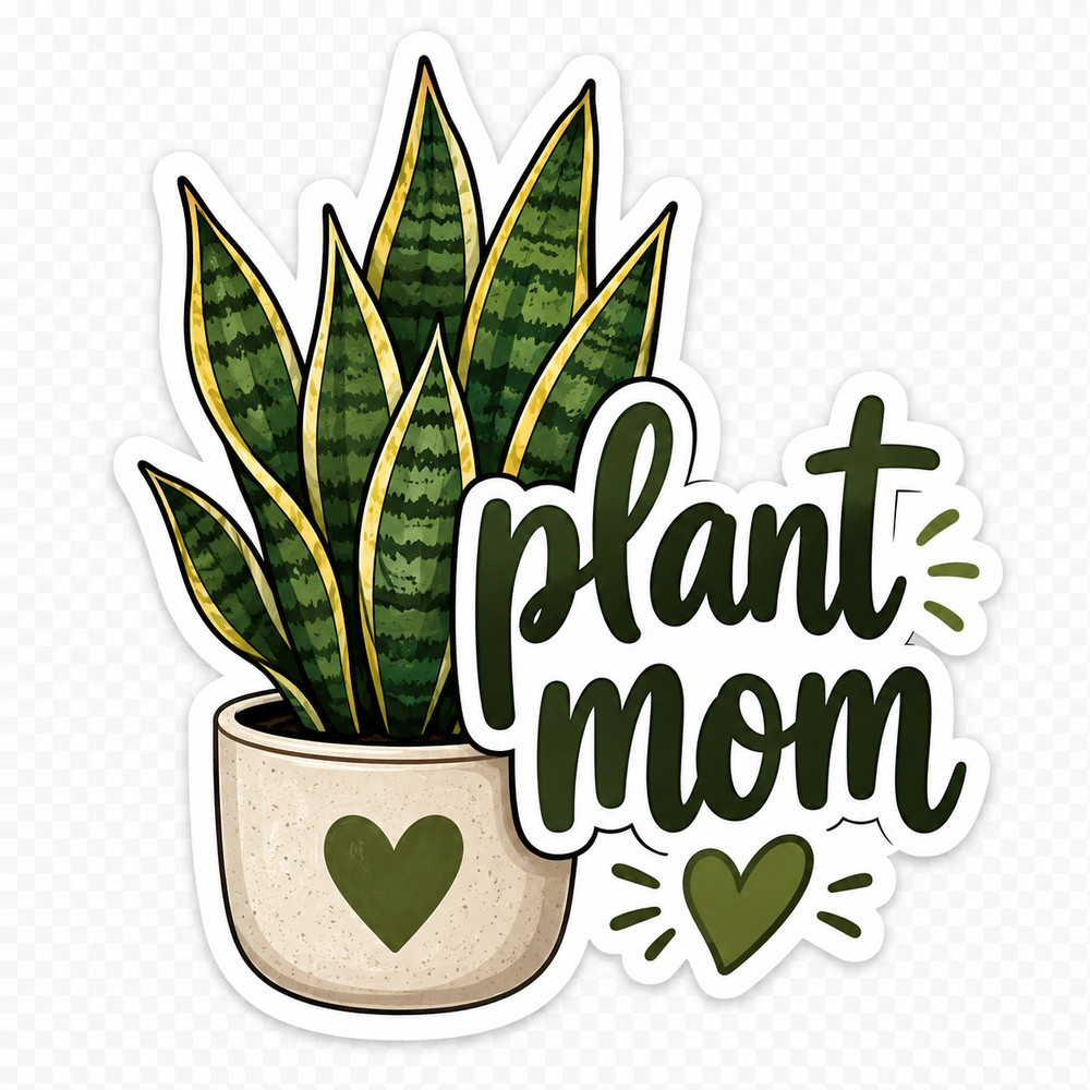 Plant Mom Vinyl Stickers Choose Your Houseplant Waterproof Laptop Water Bottle
