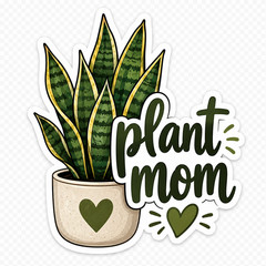 Plant Mom Vinyl Stickers Choose Your Houseplant Waterproof Laptop Water Bottle
