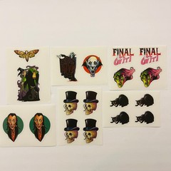 RETRO STICKER LOT Black Cat Witch Dracula Moth Vampire Skull NEW