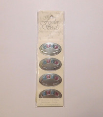 Fossler 16 (4 strips of 4) Vintage Envelope Seals~Diaper Pin Baby~ Stickers NIP