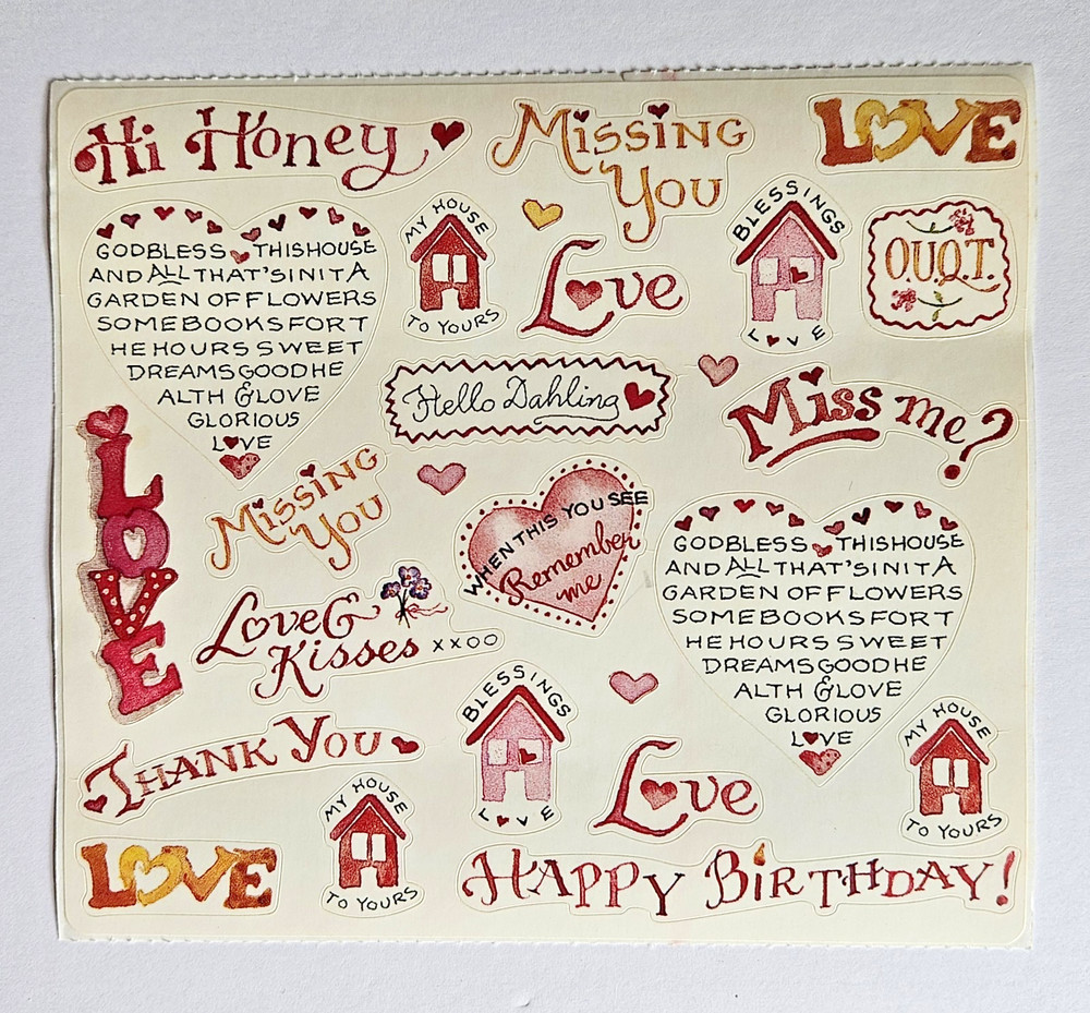 Vintage SUSAN BRANCH Quotes (12695) 5″x4.5″ Sticker Module w/Images & Phrases