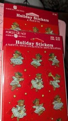 Vintage American Greetings Stickers Christmas Teddy Bear Angels Pack 4 Sheets