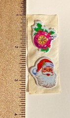 1989 Vintage Stickers Christmas Santa Clause Reindeer Sleigh Rocking Horse Toy