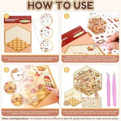 20 Sets Custom DIY 3D Sticker Scene Crafts Collection Book for Adults