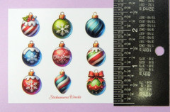 Christmas Ornaments Snowflakes & Stripes Mini Sticker Sheet