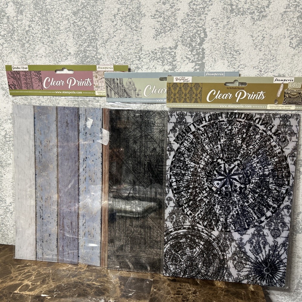 Stamperia – – Clear Prints – Printed Acetate Sheets A4 6pcs Each 3 Packs