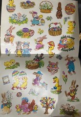 Vintage 1985 Scholastic Easter Holiday Stickers 1 Sheet. Bunny’s Eggs 16×11