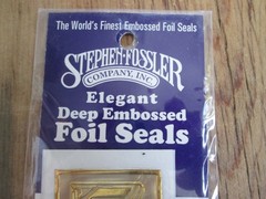 Vintage NEW Stephen Fossler Deep Embossed Gold Foil Seals 12 Monogram “H” USA