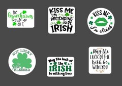 6 – 2.5” St. Patrick’s Day Sticker Pack – Happy Stickers Irish Holiday Shamrock