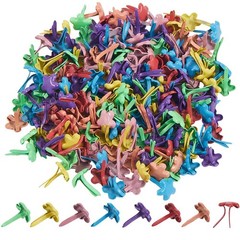 200 PCS Flower Paper Fasteners Multicolor Iron Metal Split Pins for Crafts