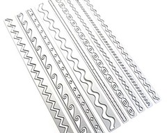 Waves Chain Curvy Zig-Zag Edge Border Die Cut Set Card Making Paper Cutting Dies