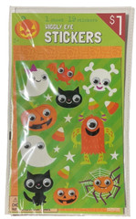 Wiggly Eye Halloween 1 sheet 19 stickers Embellishment Pumpkin Cat Ghost Spider