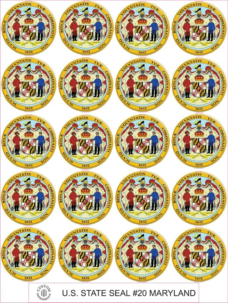 MARYLAND STATE SEAL – SIZE 2″ EACH – 20 PER SHEET