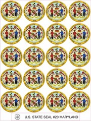 MARYLAND STATE SEAL – SIZE 2″ EACH – 20 PER SHEET