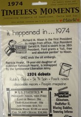 IT HAPPENED IN 1974 Timeless Moments Mylar Stickers(5”x12”) Years•Card Making•