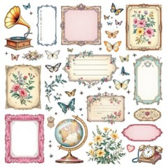 Cardstock Die Cut Embellishments Traveling (18) Cut Outs 3.5 Inch