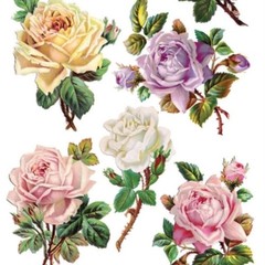 Violette Stickers Pastel Roses Sticker Sheet Vintage Rose Flowers Journal Craft