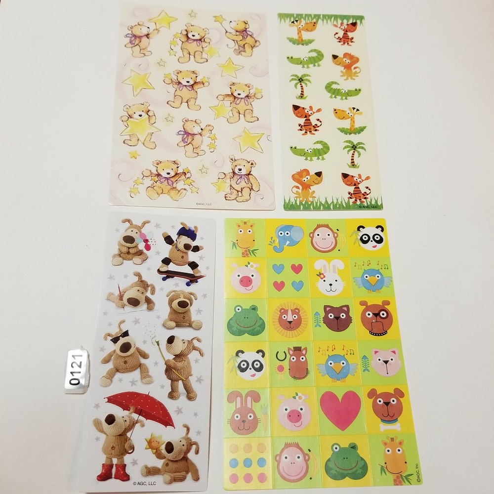 American greetings AGC sticker sheet vintage LOT farm animals zoo teddy bear dog