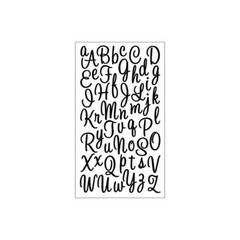 Alphabet Letters Stickers Sticko Black Sweetheart Script Capitals Small Glitter