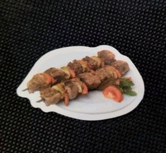 Vintage Fast Food Stickers Mediterranean Cuisine Meal Meat Shish Kebab Lot 3 Pcs