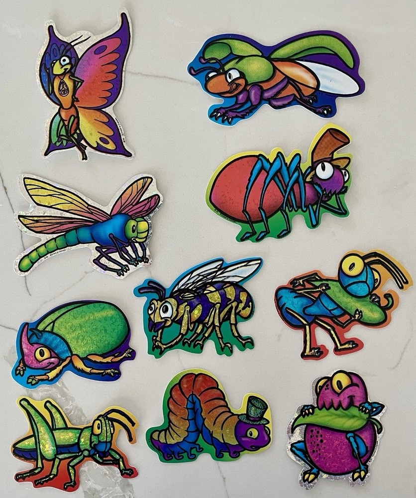 Multicolored Stickers Bugs In Color