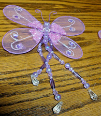 2pc Floral Garden Butterfly Decor Embelishments Purple-Pink-Netting-Plastic U20