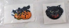 Vtg Halloween Puffy Stickers Witches Cats Pumpkin Etc Lot Of 9 1980s