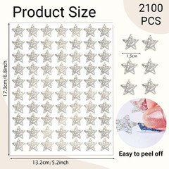 2100 Pcs Star Stickers, Glitter Star Stickers for Reward Chart 30 Sheets Rewa…