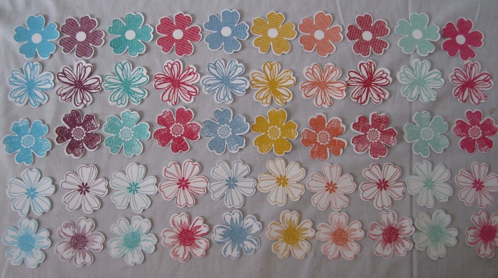 Lot of 50 Large OR Small Stamped & Punched FLOWERS U PICK Mixed or Single Color