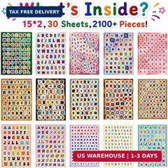2100+ Pcs Scrapbook Letter Stickers Book, for Junk Journal, Scrapbooking, Journa