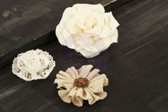 Prima Flowers -» Au Naturale» 3 Gorgeous Paper & Fabric Flowers 562717