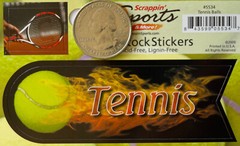TENNIS BALLS Card-Stock Stickers(22pc) Scrappin’ Sports•Game•Racket￼•Net •Court