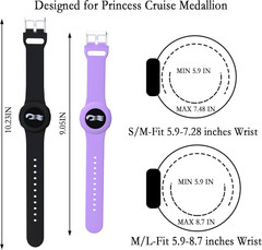 4 Pack Princess Cruise Medallion Holders for Kids and Adults, Silicone Wristband