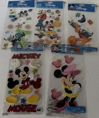 Disney, Jolee’s Boutique, EK Stickers Mickey Mouse, Minnie, Donald, Lot of 5
