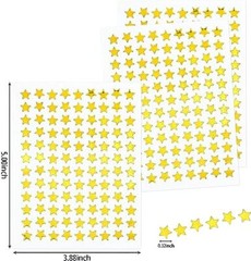 10 Sheets Tiny Star Stickers, 0.3″ Diameter Reward Stickers for 1080 Pack Gold