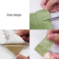 9.4 X 7.9 Inch Glitter Crystal Rhinestone Sheets Self Adhesive, Bling Gem Sheet