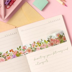 Wrapables Landscape Floral Metallic Gold Foil Washi Tape, 30mm x 3M