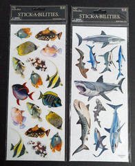 Scrapbooking Sticker Lot of 4 Packages Sharks 3D Ocean Fish Shark Dimensional
