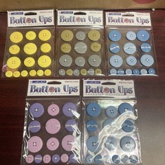 Sticko Button Ups Adhesive Buttons 5 packages different colors