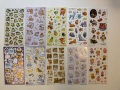 Cute Animal Sticker Set, 22 Sheets, Stickiiclub And Pipsticks