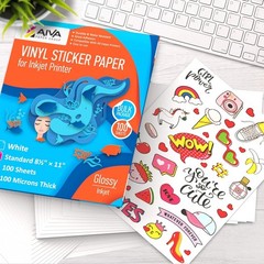 Waterproof Printable Vinyl Sticker Paper – 30 Glossy Sheets for Crafting
