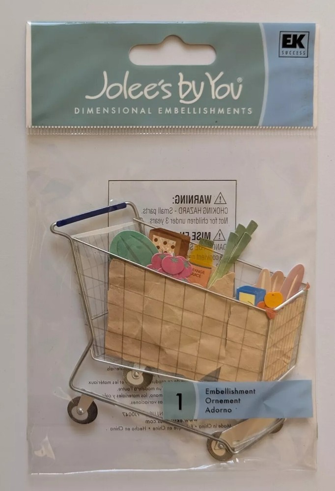 VERY RARE Jolee’s Boutique, Shopping Cart Scrapbooking Embellishment, New