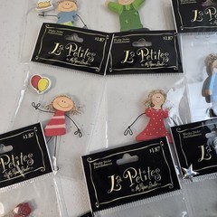 Lot of 22 The Paper Studio La Petites Wooden Sticker Embellishments New NIP