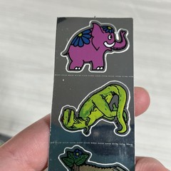 Rare Vintage Stickers BJ Decal Specialties Rainbow Bear Animals Foil Stickers