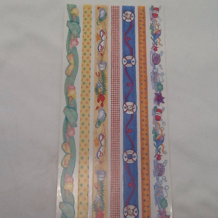Summer Beach 12″ Borders Premium SCRAPBOOK Stickers by Tie Me To The Moon
