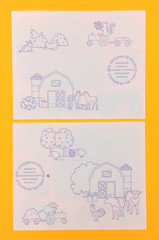 Vintage Mrs. Grossman’s Farm Barn Tractor Milk Hay Apples Feed Sticker Mod x 2