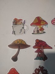 Mushrooms Theme Stickers for Scrapbooking, Multicolor Decorative Sticker Set